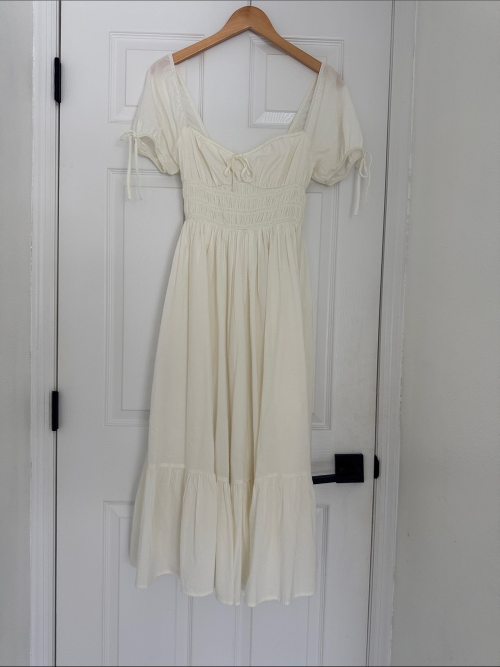 bp Cream Puff Sleeve Smocked Midi Dress *worn once*